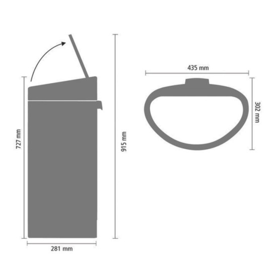 Бак для сміття Brabantia TOUCH BIN, об'єм 40 л, бежевий (200748)