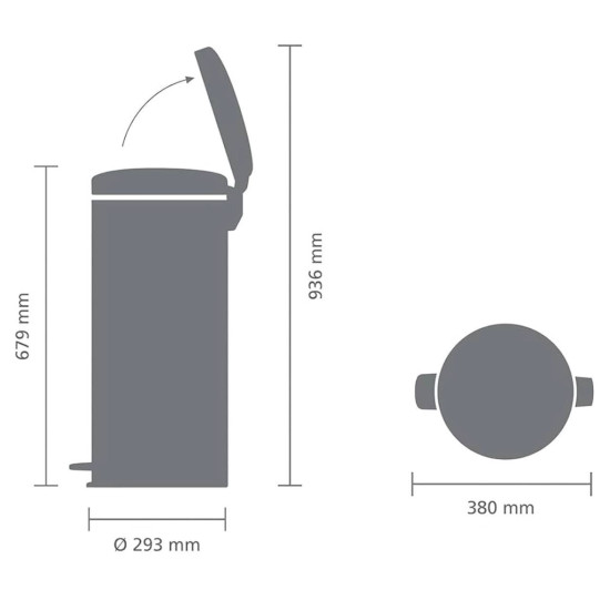 Бак для сміття Brabantia Pedal Bin 30 л молочний (149962)