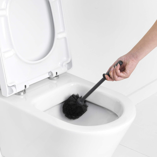 Щітка для унітазу з підставкою Brabantia ReNew, чорний матовий, йоржик (108587)