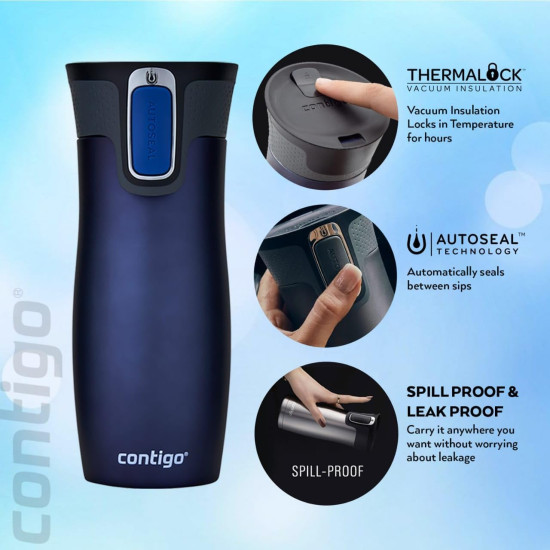 Термокухоль Contigo WEST LOOP, об'єм 0,47 л, синій (2095799)