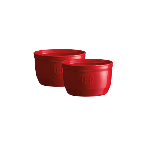 Набір порційних форм Emile Henry Ovenware, діаметр 10,5 см, 2 шт, рамекіни червоні (EH344010)