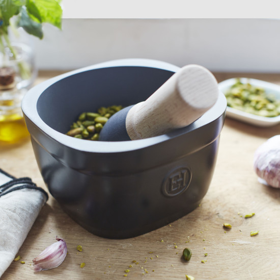 Ступка Emile Henry Kitchen Tools 0.9 л, 15x15.8x9.6 см, графіт (710257)