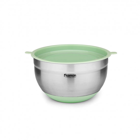 Миска Fissman 16x10 см 1.5 л із пластиковою кришкою (нерж. cталь) 5114