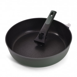 Пательня глибока BRILLIANT Fissman 28x7,5 см зі знімною ручкою, сковорідка (14385)