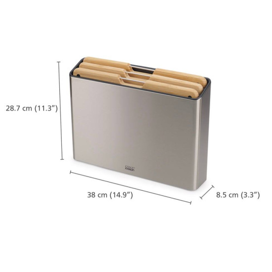 Набір обробних дощок Folio Steel Bamboo з 3 шт Joseph Joseph (60229)