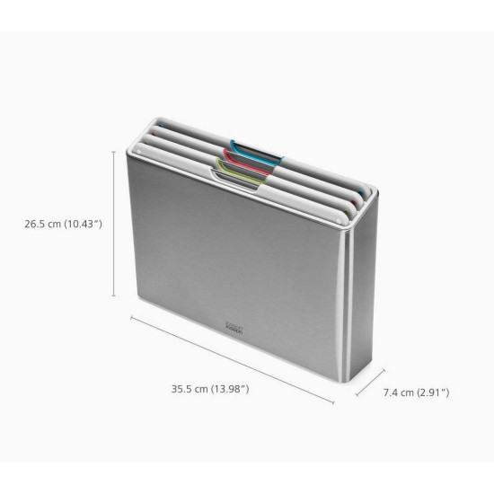 Набір дощок Joseph Joseph Folio Steel 4 шт. в кейсі з нержавіючої сталі (1000072)