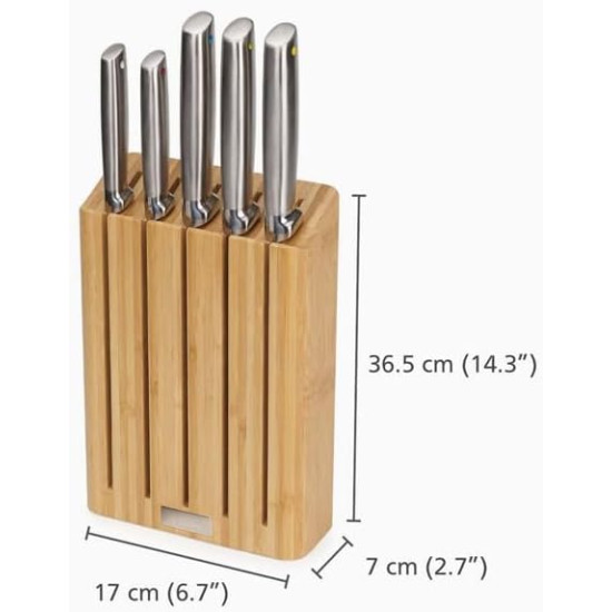 Набір ножів з бамбуковою підставкою Joseph Joseph Elevate Steel Knives Bamboo, 5 шт