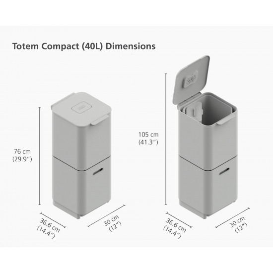 Бак для сміття Joseph Joseph INTELLEGENT TOTEM WASTE 40 л (30064)