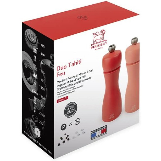 Набір млинків для солі та перцю Tahiti Brick Red & Flame Red, 15 см, оранж (2/42974)
